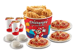 6 - pc. Chickenjoy With Rice, Jolly Spaghetti & Drinks