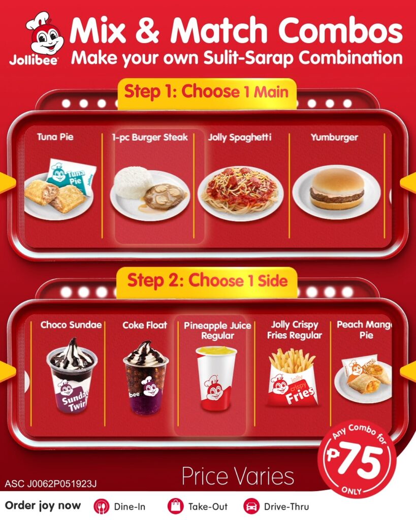 Mix and Match Jollibee Menu, Prices, Combos September 2024