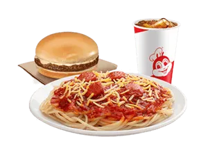 Jolly Spaghetti With Yumburger With Drink