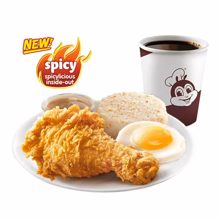 1 pc. Breakfast Chickenjoy New Spicy With Drink