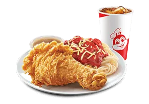1 - pc. Chickenjoy With Jolly Spaghetti With Drink