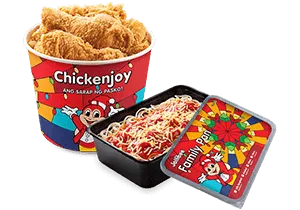 6 - pc. Chickenjoy Bucket With Jolly Spaghetti Family Pan